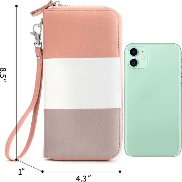 Womens Wallet RFID Blocking Genuine Leather Multi Credit Card Large Capacity Zip - Picture 6 of 6